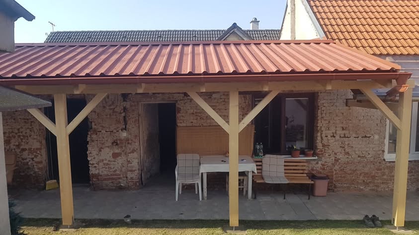 Altánok - Plechová krytina BP2 T35 matná tehlovočervená - Gbely - foto 3